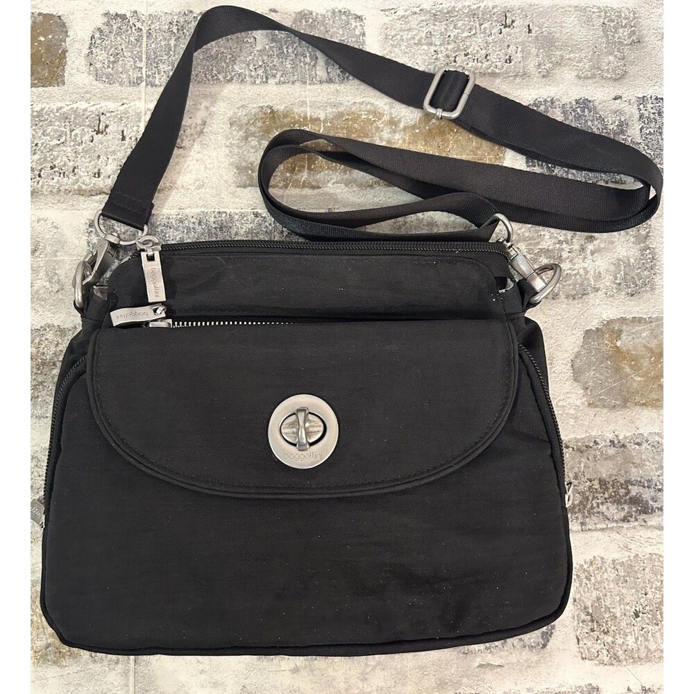 Baggallini Women's Calais Crossbody Bag Black RFID Adjustable Strap